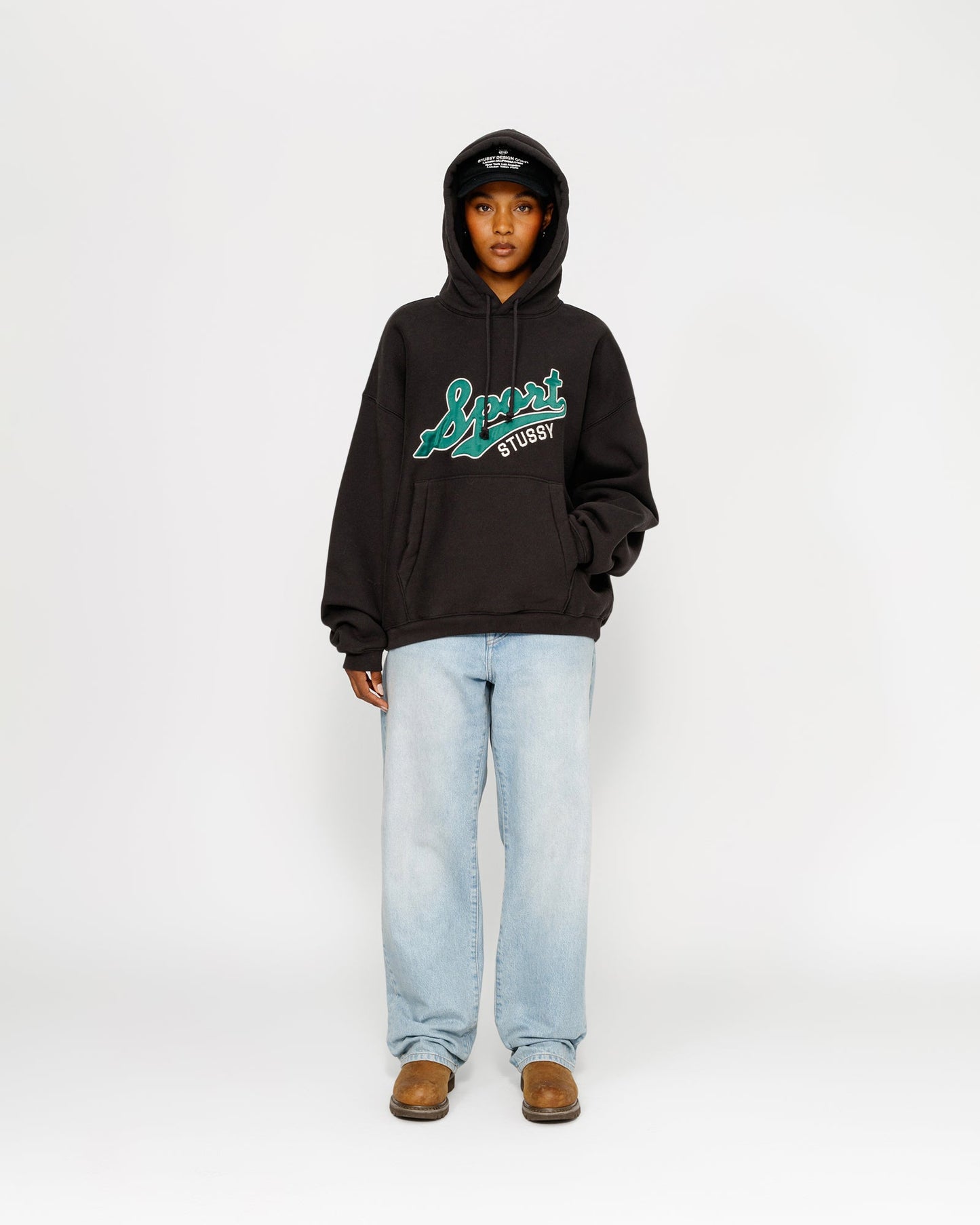 SATIN PATCH OVERSIZED HOODIE